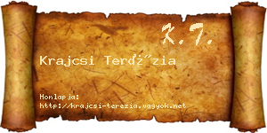 Krajcsi Terézia névjegykártya
